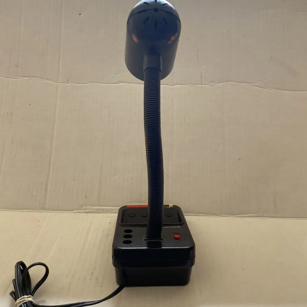 VTG Spartus Model 1182-64 Desk Lamp Digital Alarm Clock Gooseneck Light Black - Picture 4 of 9